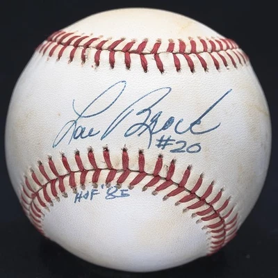 Lou Brock #20 HOF 85 Signed Official National League Baseball JSA COA #CI52598 - Image 1 of 4