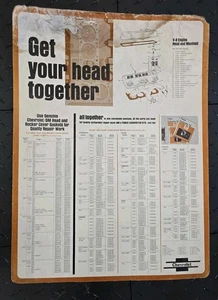 Selten 1973 Händler Mechaniker Reparatur Poster Kopfschraube Vergaserdichtung Teil # Referenz - Bild 1 von 5