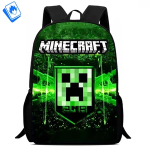 Zaino Grande Minecraft – Scuola Elementare Media – Creeper & Steve – 39x29x12 cm - Picture 1 of 6