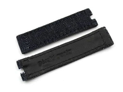 Gerald Genta Gefica Blue Fabric Jeans Strap 16/16mm Deployant Accessories New - Image 1 of 4