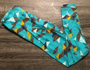 Lularoe Leggings OS One Size Aqua Geometrisch 80er Style Look - Bild 1 von 5