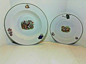ROYAL BAVARIAN HUTSCHENREUTHER KINDER SET PORZELLAN 6" TELLER 8" SCHALE NEUWERTIG VTG - Bild 1 von 7