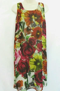 Newport News Colorful Floral Sleeveless Shift Dress Woman’s Size-4 - Picture 1 of 5