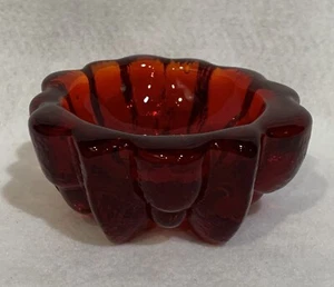 Vintage Orrefors Bowl / Dish Lars Hellsten Ruby Red Crystal Holder Sweden - Picture 1 of 24