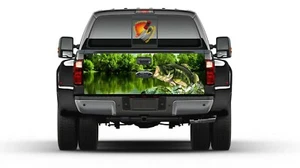 Bass Seabass Fishing Fish Tailgate Wrap Vinyl Graphic Decal Sticker Trucks Campe - Picture 1 of 4