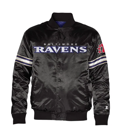 STARTER Mens Baltimore Ravens Varsity Jacket, Black, XX-Large Cover