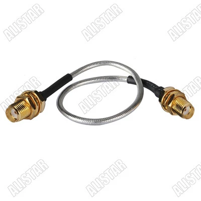 SMA Jack Female Bulkhead to SMA Female Semi-Flexible RF Cable RG405 0.086" 50cm - Image 1 of 3