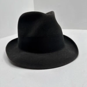 Resistol Majestic Vtg Dark Gray w Black Ribbon 7 In Fidora Hat Self-Conforming - Picture 1 of 7