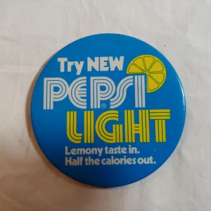 vintage 3" Try New Pepsi Light 3" pinback button - Picture 1 of 3