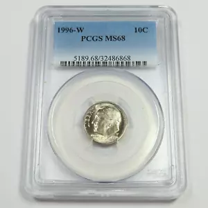 1996 W PCGS MS68 - Roosevelt Dime 10c Ten Cent US Coin #53149A - Picture 1 of 2