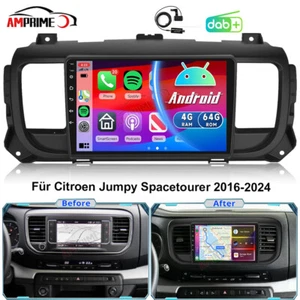 DAB+ Android13 Autoradio Carplay GPS Für Citroen Jumpy Spacetourer 2016-24 4+64G - Bild 1 von 24