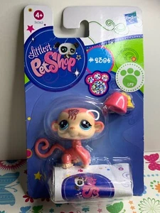 Littlest Pet Shop #2384 LPS scimmia rosa crema glitter nuovo con scatola Euro Sparkle RARO - Foto 1 di 2