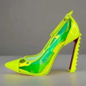 Bombas Barbie Christian Louboutin Debout Condorapik Iridiscente Neón Pico UE 35.5 - Imagen 1 de 10