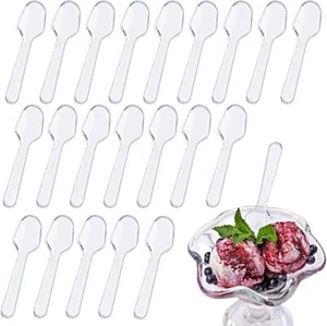 1000 PCS Mini Clear Tasting Spoons Plastic Sampling Spoons Pudding Taster Spoons - Picture 1 of 2
