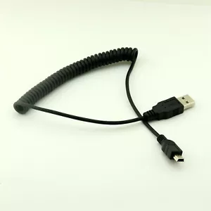 Spiral Coiled USB 2.0 A Male to Mini USB 5 Pin Male Straight Adapter Cable 5FT - Picture 1 of 5