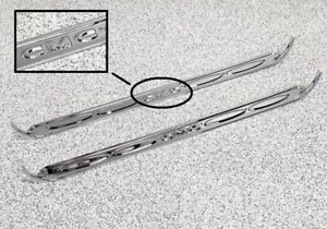 Pair Chrome Door Sill Scuff Plates w/ Logo For 1960-1966 GMC Pickup Truck - Picture 1 of 7