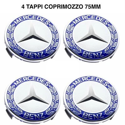 tappi coprimozzo mercedes benz tappo cerchi in lega 75mm classe a b c e cla clk* - Bild 1 von 4