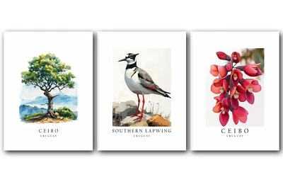 Uruguay National Symbols, Set of 3 Poster Prints, Wall Art Home Décor, Unframed - Image 1 of 4