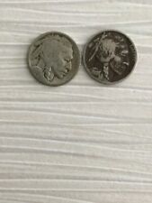 SET OF 2 1918 P & S BUFFALO INDIAN HEAD NICKEL COINS GRADE G TO VG