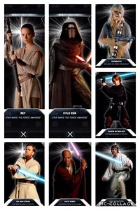 Topps Star Wars Digital Card Trader 7 Card Laser Burst White Base Variant Set - Picture 1 of 1