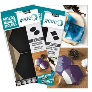 Pebeo Gedeo Silicone Coaster Moulds for Resin Art Pack of 2 - Picture 1 of 7