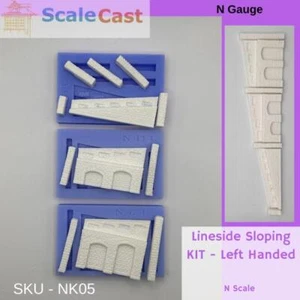 Model Railway Lineside Sloping Kit LEFT - 3 mould Kit for N Scale NK05 - Picture 1 of 4