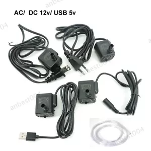 Mini Brushless AC DC USB Fountain Water Pump Submersible 5V 12V 200L/H Aquarium - Picture 1 of 13