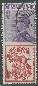 1924-25 REGNO PUBBLICITARI USATO 50 CENT SINGER - RE19-4 - Imagen 1 de 1