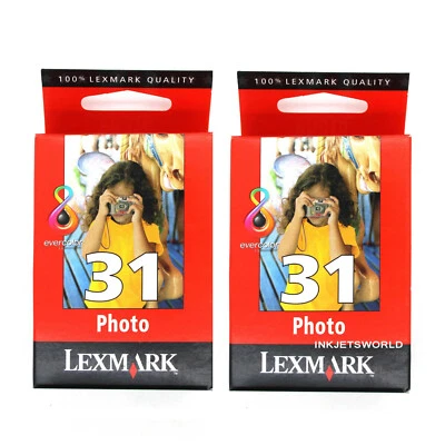 Set of (2) Lexmark 31 Photo Ink Cartridges Genuine New 18C0031  - Image 1 of 4