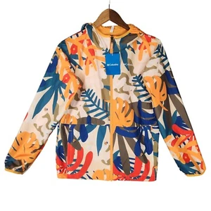 Columbia Jacket Kids Large Multicolor Floral Pixel Grabber Reversible Hood NWT - Picture 1 of 9
