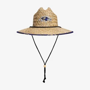 Baltimore Ravens FOCO Team LOGO Floral Straw Hat Sun Cap - Picture 1 of 2