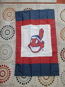 CLEVELAND INDIANS 2'X3' CHIEF WAHOO HOUSE FLAG OR WALL BANNER USA MADE LICENSED - Picture 1 of 11