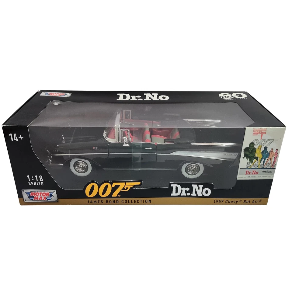 MOTORMAX 1/18 1957 CHEVROLET BEL AIR JAMES BOND BLACK 79831 - Image 1 of 1