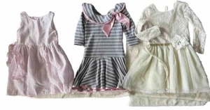 Rare Edition Lot Of 3 Girls Dresses summer 5 Pink Seersucker,Tulle,Sailor - Picture 1 of 8