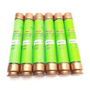 Lot of 6 Bussmann FRS-R-2 Fusetron Dual-Element Time-Delay Fuse 600VAC/300VDC 2A - Picture 1 of 4