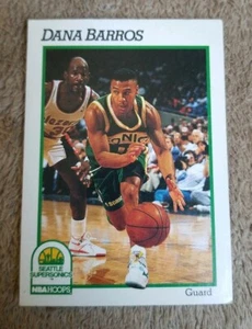 1991-92 Hoops Seattle Supersonics Basketball Card #438 Dana Barros - Picture 1 of 2