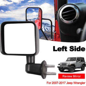 For 2007-2017 Jeep Wrangler Manual Adjustment Fold Black Driver Side Mirror - Picture 1 of 8