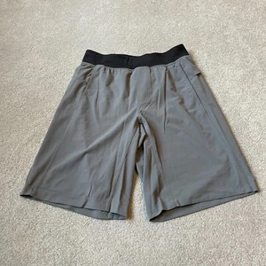Pantalones Cortos Lululemon Para Hombre Gris Medio Negro Gimnasio Atlético Ligero Correr 11" Bolsillo - Imagen 1 de 14