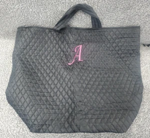 Quilted Black  Polyester Black Laundry Bag Pink  Initial “ A” - Bild 1 von 9