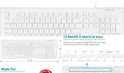 iMac Wired Full Size USB Mac Keyboard With Numeric Keypad White PC Keys - Image 1 of 4