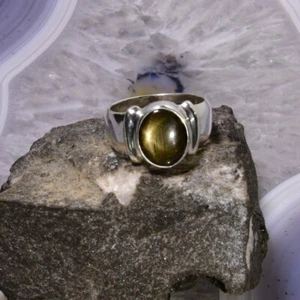 schwarzer Stern Saphir Ring, 925er Silber, Edelsteinring (21899) - Bild 1 von 1