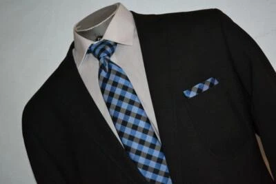 31472-a Mens Lands End Blazer Sportcoat Jacket Size 46 Long Gray 100% Wool - Image 1 of 4