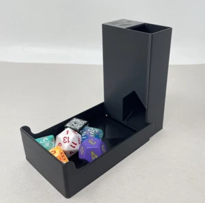 Dice Roller Tower & Storage Box Travel DND Role Playing Games Foldable Black - Picture 1 of 13