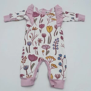 Monica & Andy Baby Girl Bodysuit Romper Floral Organic Cotton Sz 0-3 Months NWOT - Picture 1 of 6