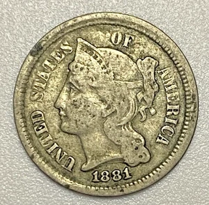 1881 Three Cent Piece (Nickel) - Picture 1 of 2