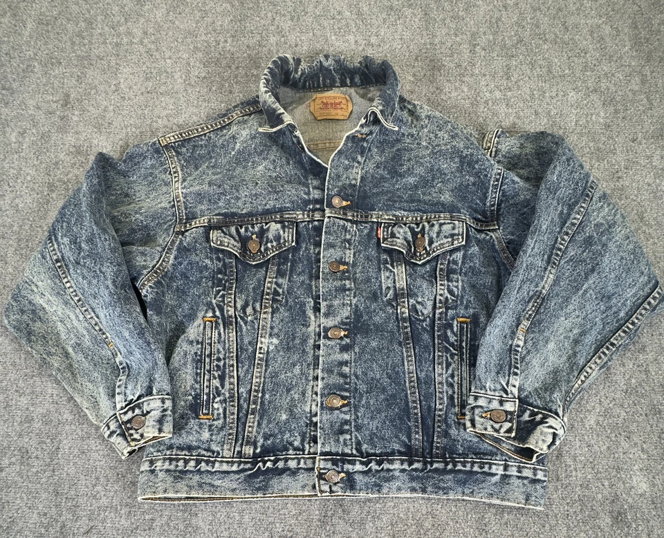 Chaqueta vaquera vintage años 80 Levis Red Wing 70507-0227 lavado ácido EE. UU. para hombre L Foto 1 de 4