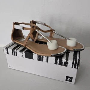 New DV by Dolce Vita Labelle Sandals Tan Silver Tip Women's Size 8 Summer/Casual - Picture 1 of 12