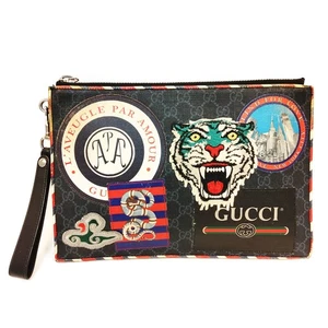 NO TARIFF Gucci Clutch Bag Black Leather 4743547 - Picture 1 of 10