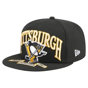 Herren New Era Schwarz Pittsburgh Penguins Oversized Vintage Arch 59Fifty Fitted - Bild 1 von 5