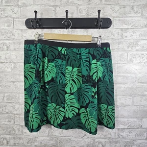 Banana Republic Rock Damen Größe 14 Grün Monstera-Druck Gefüttert - Bild 1 von 6